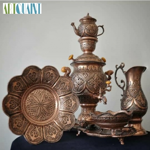 سرویس سماور 3/5 لیتری برنجی قلمزنی