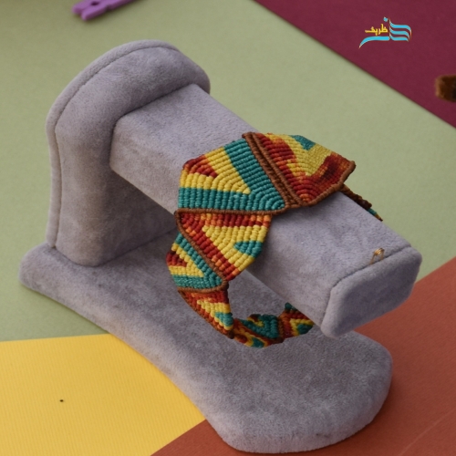 خرید، قیمت و مشخصات دستبند مدل آماج تهیه شده از نخ موم زده و کاملاً قابل شستشو | هنرظریف