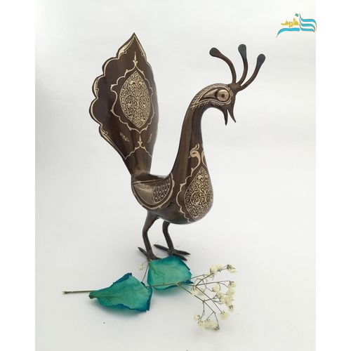 خرید، قیمت و مشخصات طاووس ارتفاع 19 سانتی متر و طول 11 سانتی متر یه هدیه خاص و زیبا | هنرظریف