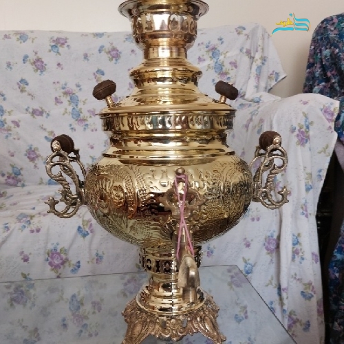 خرید، قیمت و مشخصات سماور زغالی برنجی 6 لیتری، سنگین وزن با ورق ضخیم | هنرظریف