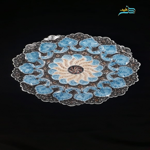 مشخصات کامل بشقاب دیوارکوب مسی میناکاری قطر 30 سانت رنگ کوره ای ثابت | هنرظریف