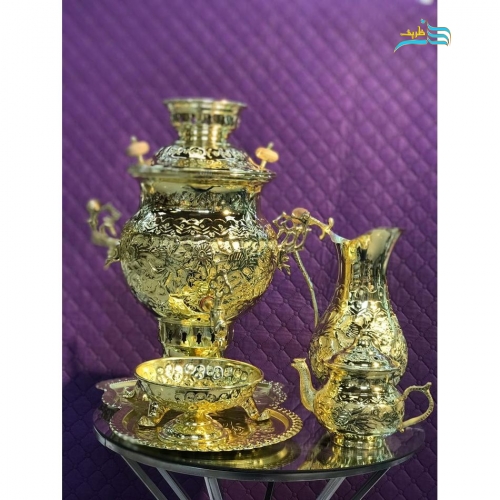 خرید، قیمت و مشخصات سماور زغالی برنجی 6 لیتری ورق ضخیم و با کیفیت، زیر قیمت بازار | هنرظریف