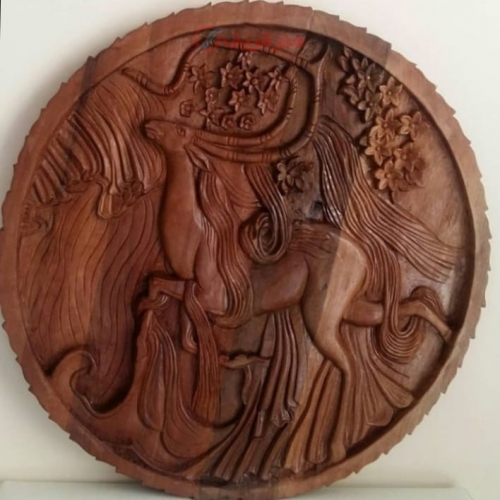 خرید و قیمت دیوار کوب چوبی منبت کاری 55 سانتی - هنرظریف