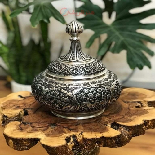 خرید، قیمت و مشخصات جدیدترین گزخوری قلم زنی 31 سانتی با قلم گل و مرغ و خطوط اسلیمی - هنرظریف