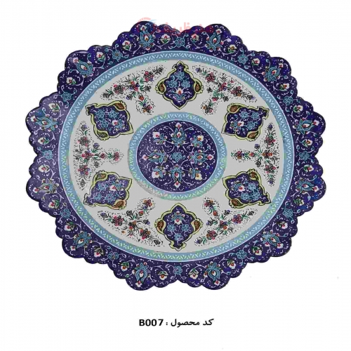جدیدترین بشقاب میناکاری طرح تکه سازی قطر 20 سانتی - هنرظریف