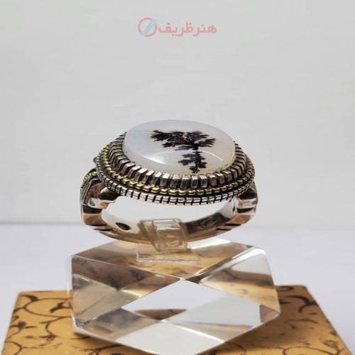 جدیدترین انگشتر مردانه شجر تک درخت کلکسیونی آبکاری طلا عیار 22 - هنرظریف