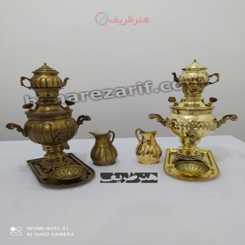 خرید و قیمت سماور زغالی برنجی 1 لیتری ورق ضخیم - هنرظریف