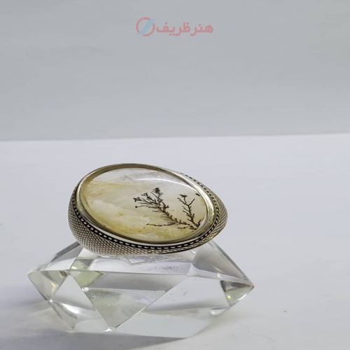 خرید، قیمت و مشخصات انگشتر اصل شجر کوارتز برزیلی رکاب نقره - هنرظریف