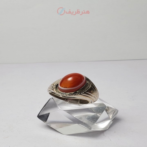 خرید و قیمت انگشتر عقیق مردانه با رکاب نقره عیار 925، مدل سه پوست - هنرظریف