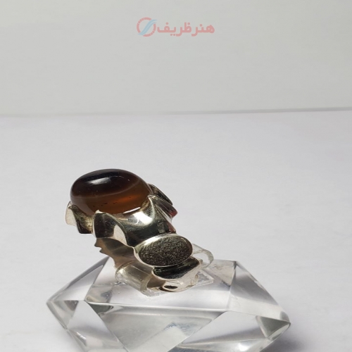 خرید و قیمت انگشتر مردانه عقیق سه پوست یمنی رکاب نقره دستساز عیار 925 - هنرظریف