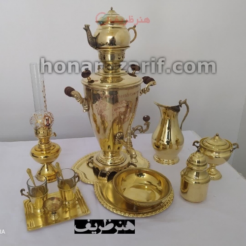 خرید و قیمت سرویس سماور زغالی برنجی 5 لیتری زغالی - هنرظریف