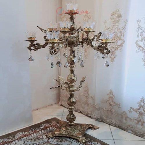 آباژور شاخه بزرگ اپاما 4 شاخه 9 روشنایی، ارتفاع 170، رنگ ثابت با 5 سال ضمانت آبکاری و کارت گارانتی _ هنرظریف