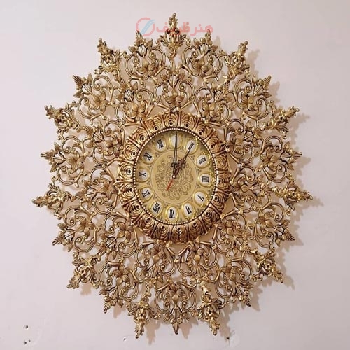 مشخصات، قیمت و خرید ساعت دیواری جنس آلیاژ آلومینیوم با آبکاری برنز، زیر قیمت بازار | هنرظریف