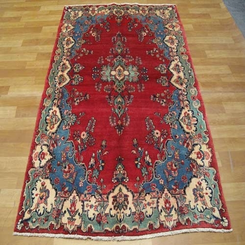 مشخصات،  قیمت و خرید فرش دستباف همدان شهرباف طرح لچک و ترنج سایز قاليچه رنگ زمینه لاكي رنگ حاشیه سبز | هنرظریف