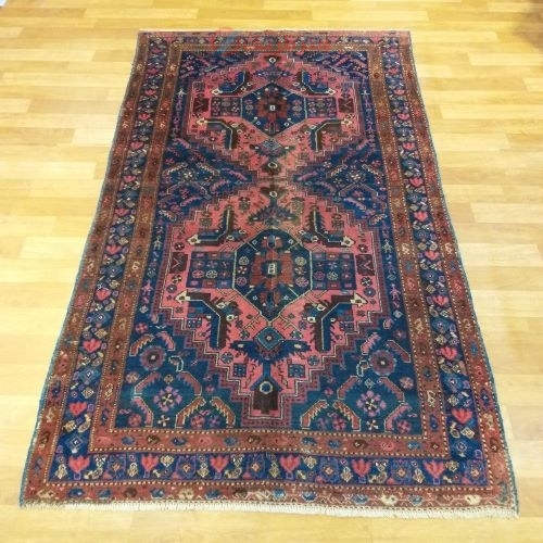 خرید آنلاین، فرش دستباف آنتیک روس طرح ۲ ترنج سایز قاليچه رنگ زمینه سرمه اي رنگ حاشیه سرمه اي کد ۳۹۵۷۵ | هنرظریف