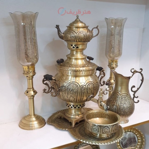 خرید، قیمت و مشخصات سماور زغالی6 لیتری برنجی قلمزنی، سنگین وزن و با کیفیت، زیر قیمت بازار | هنرظریف