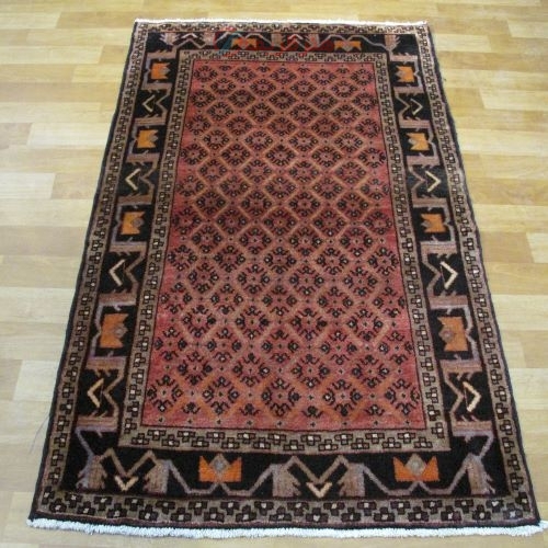 خرید آنلاین، فرش دستباف طالقان طرح بندي سایز هفت چارک رنگ زمینه لاكي کد 39803 | هنرظریف