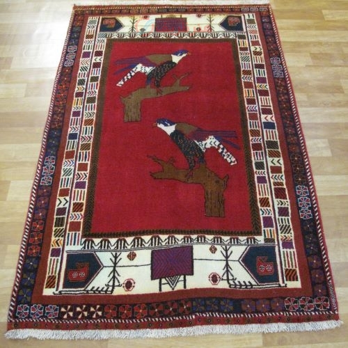 خرید آنلاین فرش دستباف گبه طرح عکسي سایز قاليچه رنگ زمینه لاكي رنگ حاشیه كرم کد ۳۹۸۴۵ | هنرظریف