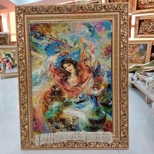 خرید، قیمت و مشخصات تابلو فرش دستبافت تبریز طرح مینیاتور، استفاده شده از رنگ طبیعی، با کیفیت و دوام بسیار بالا | هنرظریف