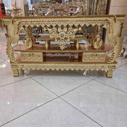 خرید، قیمت و مشخصات میز تلویزیون روکش برنز با رویه ام دی اف، آلومینیوم درجه 1، ورق ضخیم، بسیار زیبا و شیک | هنرظریف