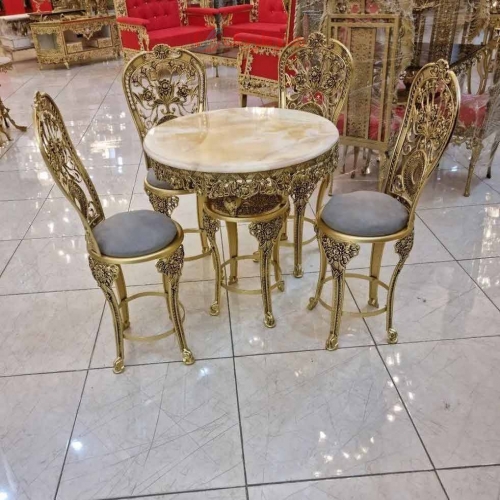 خرید، قیمت و مشخصات میز ناهارخوری 4 نفره روکش برنز، ورق ضخیم، آلومینیوم درجه 1، با ضمانت کیفیت کالا | هنرظریف