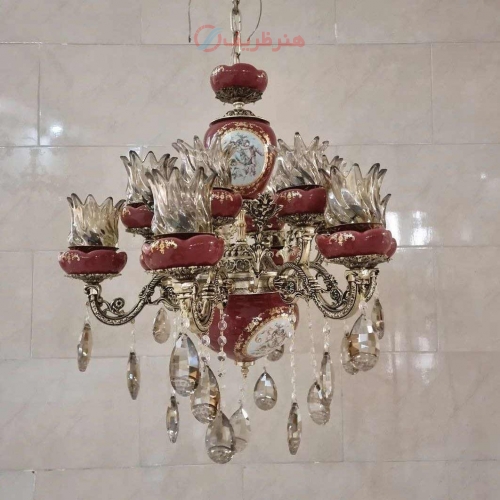 خرید، قیمت و مشخصات لوستر 6 شاخه روکش برنز 12 لامپ، آلومینیوم درجه 1، ورق ضخیم، بسیار زیبا و شیک، با 5 سال ضمانت کیفیت | هنرظریف