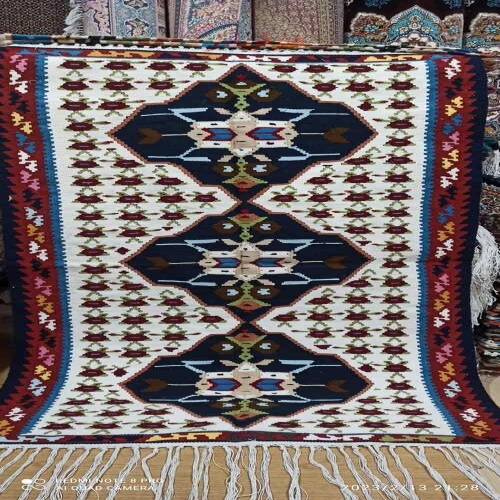 خرید، قیمت و مشخصات گلیم دست بافت دورو، جنس نخ اکرولیک با رنگ ثابت محصول اردبیل زیر قیمت بازار | هنرظریف