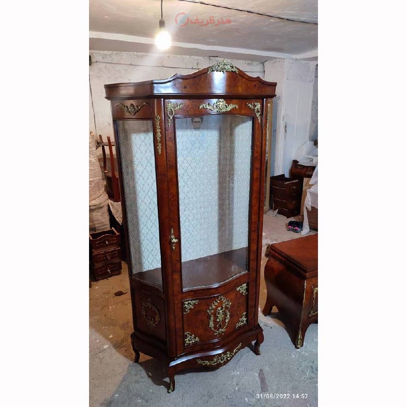 خرید، قیمت ویترین چوبی روس روکش مازول ایتالیا در طرح دلخواه شما_ هنرظریف