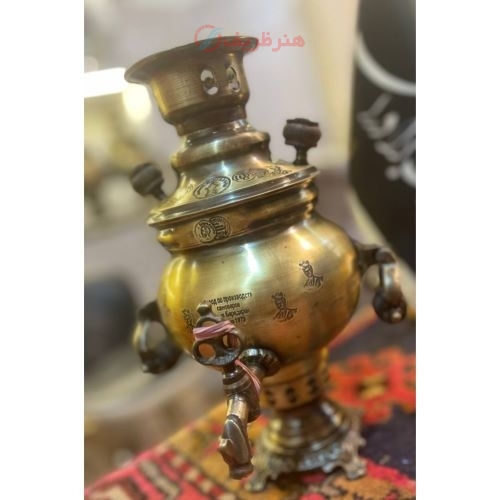 خرید آنلاین، سماور 1 لیتری ذغالی طرح ساده دسته گوشواره، رنگ ثابت، کیفیت درجه یک و رنگ ثابت | هنرظریف