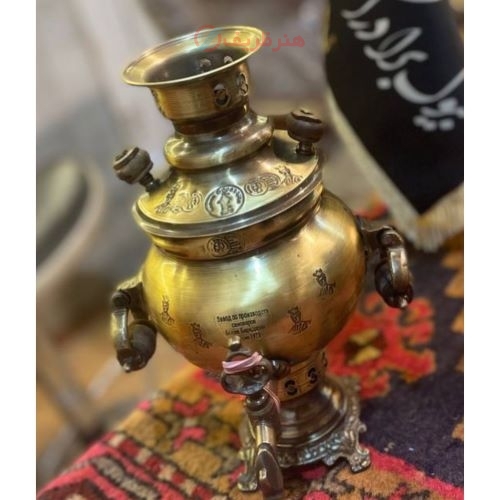 خرید آنلاین سماور زغالی 2 لیتری صدفی قلم، ورق ضخیم و با کیفیت بالا و رنگ نسوز | هنرظریف