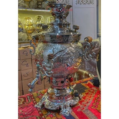 خرید آنلاین، سماور گازی 6 لیتری با کیفیت بالا و جنس برنج درجه یک با دوام بالا و طراحی زیبا | هنرظریف