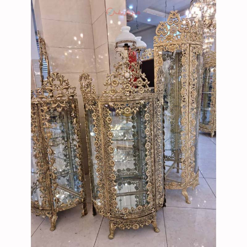 خرید، قیمت و مشخصات بوفه روکش برنز جادار با طرح جدید ساخته شده با ورق ضخیم با رنگ ثابت، محصول اصفهان | هنرظریف