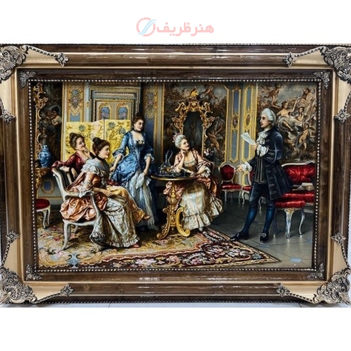 خرید تابلو فرش دستبافت، تابلو فرش دستبافت  شاعر جوان چله ابریشم 55 رج، با کیفیت بالا و درجه یک، زیر قیمت بازار | هنرظریف