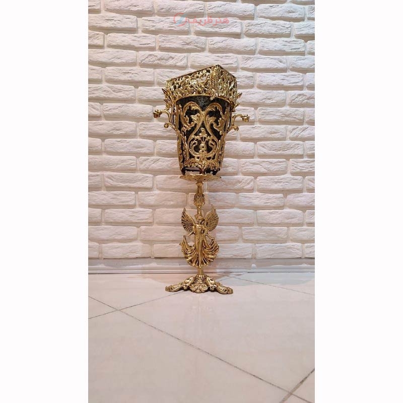 خرید، قیمت و مشخصات سطل زباله و جادستمال بانوی بالدار، آبکاری برنز، زیر قیمت بازار - هنرظریف