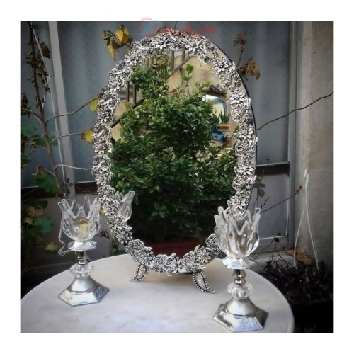 خرید آنلاین، سرویس آینه و شمعدان عقد، گل آفتاب گردان، رنگ ثابت و تضمینی، زیر قیمت بازار  | هنرظریف