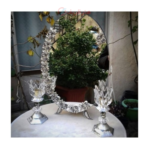 خرید آنلاین، سرویس آینه و شمعدان آلیاژ، مناسب برای نامزدی و عقد، با کیفیت بالا و درجه یک | هنرظریف