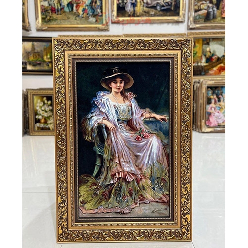 خرید تابلو فرش دستبافت، تابلو فرش دستبافت پرنس چله ابریشم پر از ابریشم 50 رج، زیر قیمت بازار | هنرظریف