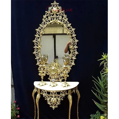 خرید آنلاین، سرویس کامل آیینه و شمعدان و میز کنسول و ساعت آلیاژ با رنگ ثابت و ماندگار، زیر قیمت بازار | هنرظریف