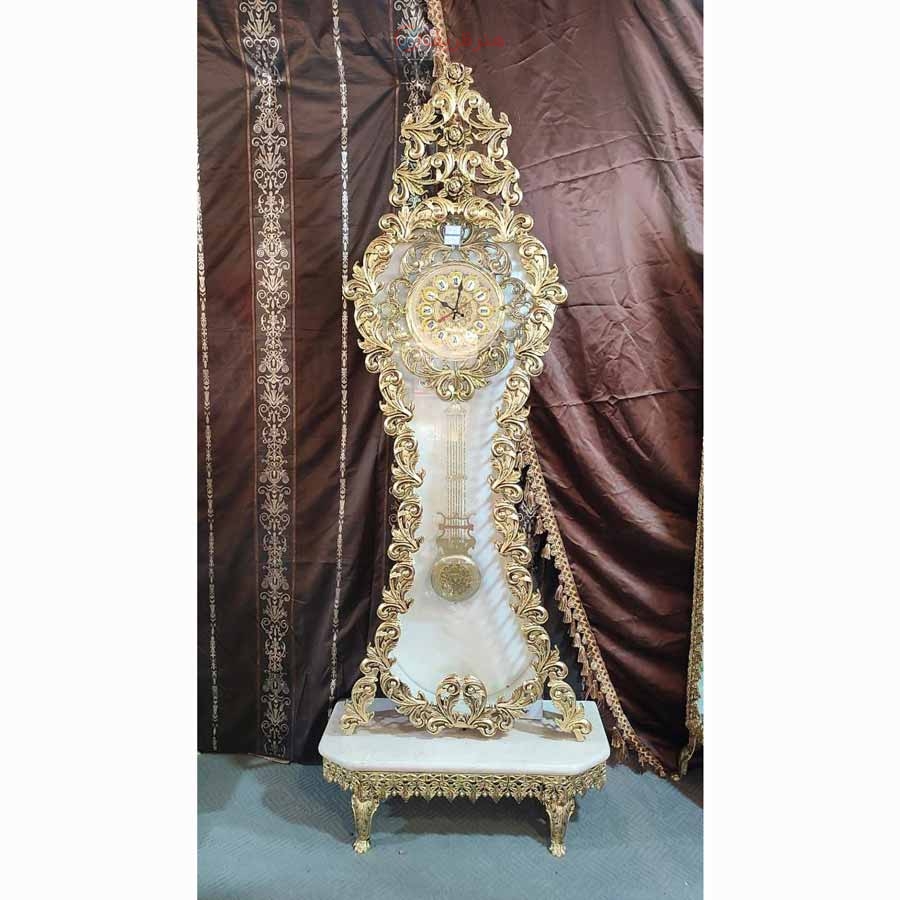 مشخصات کامل ساعت ایستاده کمر باریک جنس آلیاژ آلومینیوم آبکاری برنج تولید اصفهان رنگ ثابت - هنرظریف