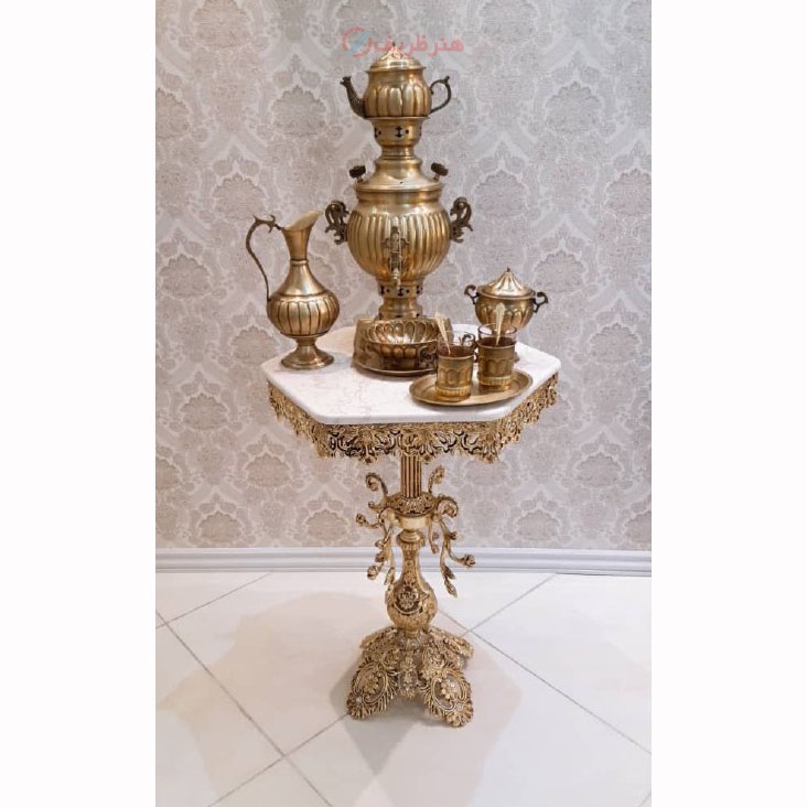 خرید آنلاین میز خاطره برگی شاخکی شش ضلعی، قطر 50 رنگ ثابت با 5 سال ضمانت آبکاری و کارت گارانتی - هنرظریف