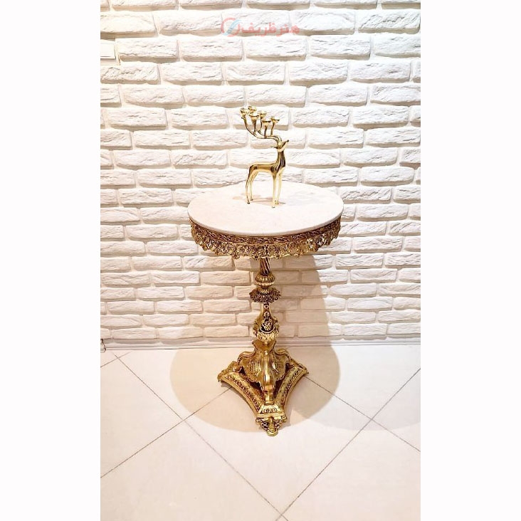 خرید آنلاین میز تلفن پایه دوبل، قطر 40، رنگ ثابت با 5 سال ضمانت آبکاری، زیر قیمت بازار - هنرظریف