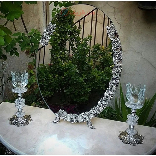 خرید آنلاین، سرویس آینه و شمعدان آلیاژ، به قیمت تولیدی، زیبا و نفیس، زیر قیمت بازار با رنگ ثابت | هنرظریف