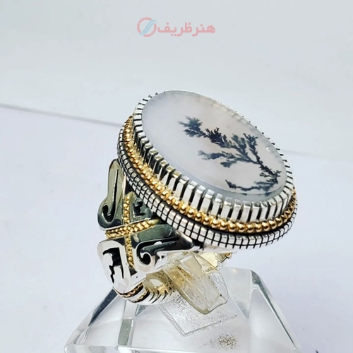 خرید آنلاین، شجر تک درخت کلکسیونی، با نگین شجر و رکاب طلا نقره، هنر دست، زیر قیمت بازار | هنرظریف