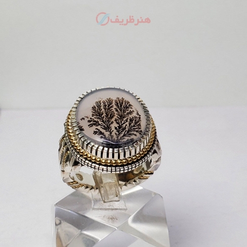 خرید، قیمت و مشخصات انگشتر شجر تک درخت برگ سوزنی، طراحی بسیار زیبا و با کیفیت، زیر قیمت بازار | هنرظریف