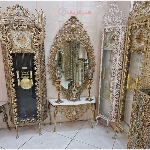 خرید، قیمت و مشخصات سرویس کامل آینه و شمعدان، بسیار شیک و زیبا با کیفیت درجه 1 و عالی، زیر قیمت بازار | هنرظریف