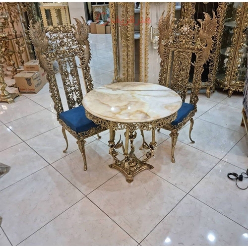 خرید، قیمت و مشخصات میز ناهار خوری دو نفره برنزی، بسیار خاص و با کیفیت عالی با مناسب ترین قیمت | هنرظریف