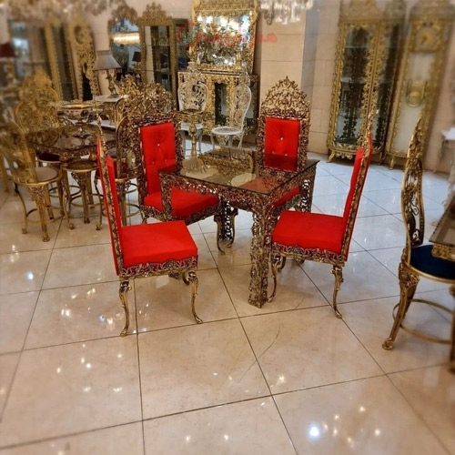 خرید، قیمت و مشخصات میز ناهار خوری 4 نفره بسیار زیبا و خاص جنس برنزی، زیر قیمت بازار، کیفیت عالی - هنرظریف