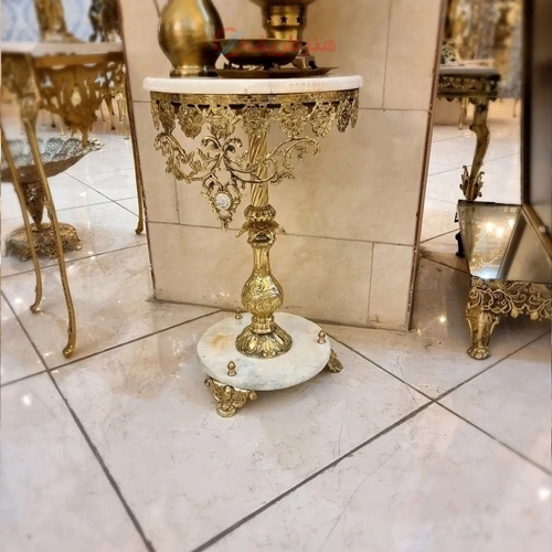 خرید، قیمت و مشخصات میز تلفن برنز مدل گل رز سنگ خور بهترین انتخاب برای شما، زیر قیمت بازار، کیفیت عالی - هنرظریف