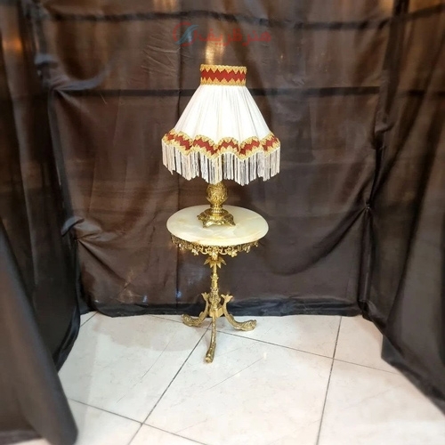 خرید، قیمت و مشخصات آباژور رومیزی برنزی، رنگ ثابت با پارچه درجه 1، با ضمانت و کیفیت ممتاز، زیر قیمت بازار - هنرظریف