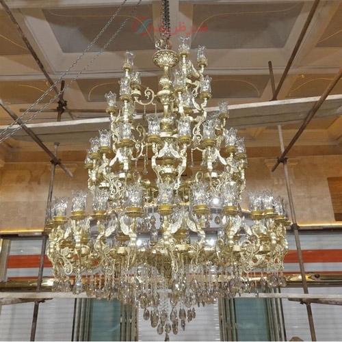 خرید، قیمت و مشخصات لوستر بزرگ پذیرایی مناسب تالار ها و اماکن مقدس و مساجد، با کیفیت درجه یک، زیر قیمت بازار - هنرظریف